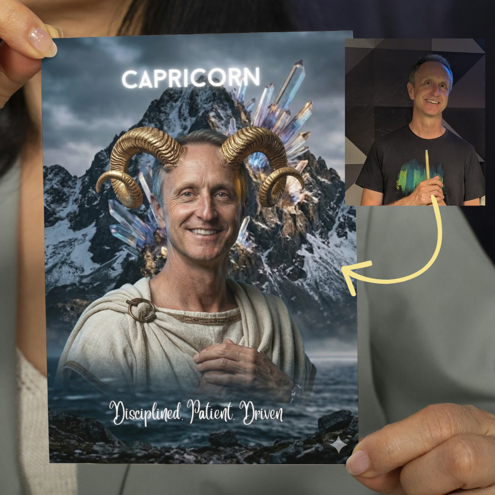 Capricorn horoscope personalised birthday card | Upload a photo and watch the magical transformation happen