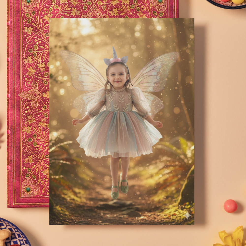 Fairy Personalised Greetings Card | Upload your photo and we'll turn you into a fairy on a 5 x 7" card