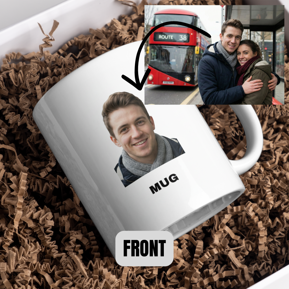 Mug vs Mugger - Personalised Mug 325ml white mug with you and your partner's face on it