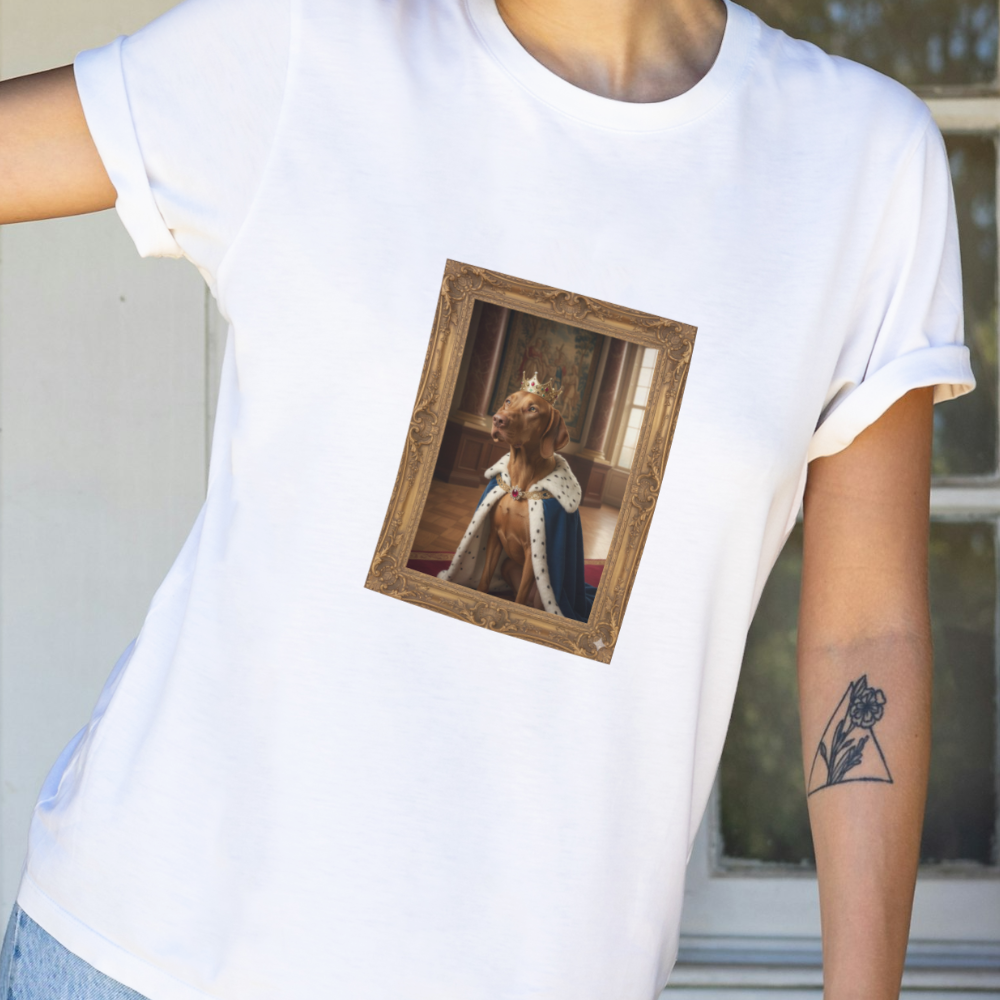 Pet Prince T-Shirt | Your cat or dog as a prince in a palatial drawing room on a 100% cotton t-shirt