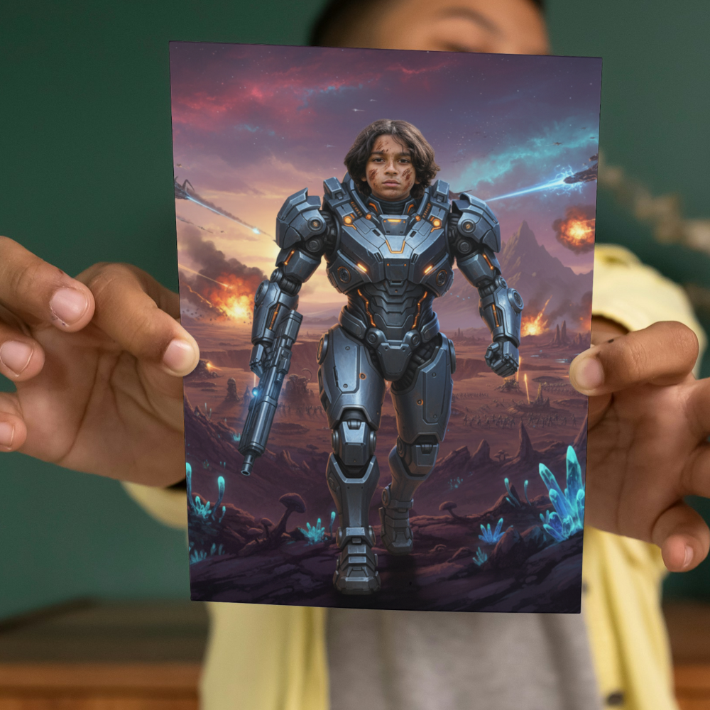 Robot Boy (or girl or grandad)! Greetings card perfect for any occasion. 5 x 7 inch