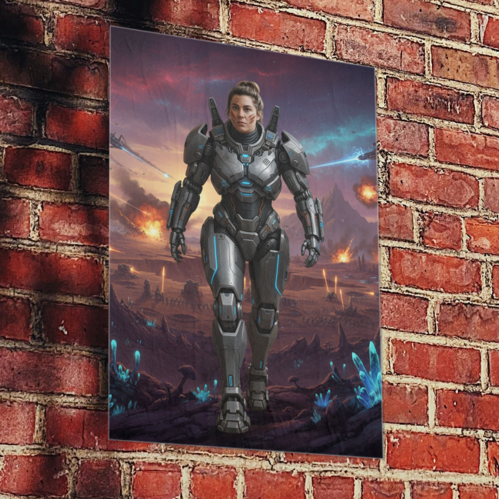 Robot human poster | Totally unique portrait of your loved one as a mech. A4 size, unframed