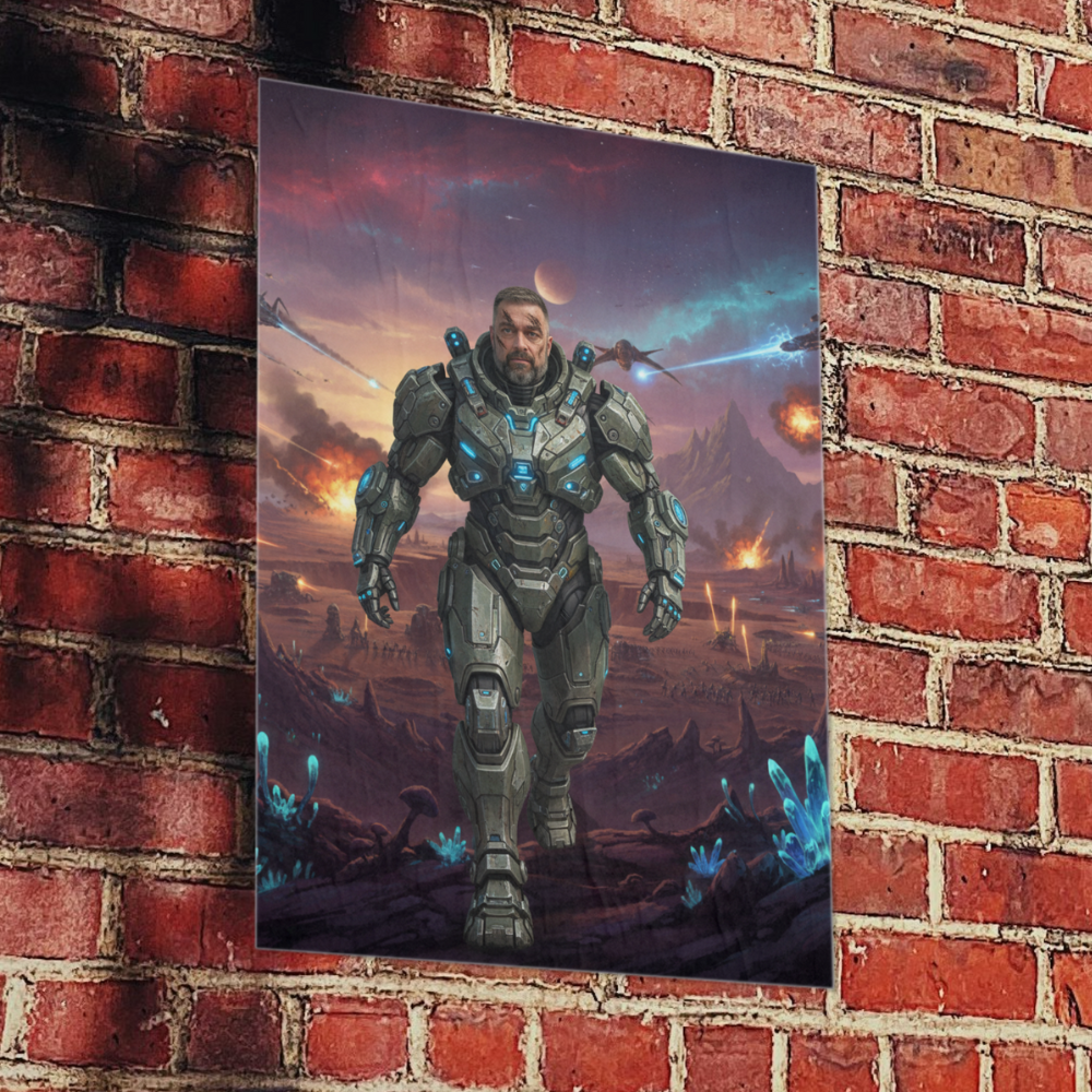 Robot human poster | Totally unique portrait of your loved one as a mech. A4 size, unframed