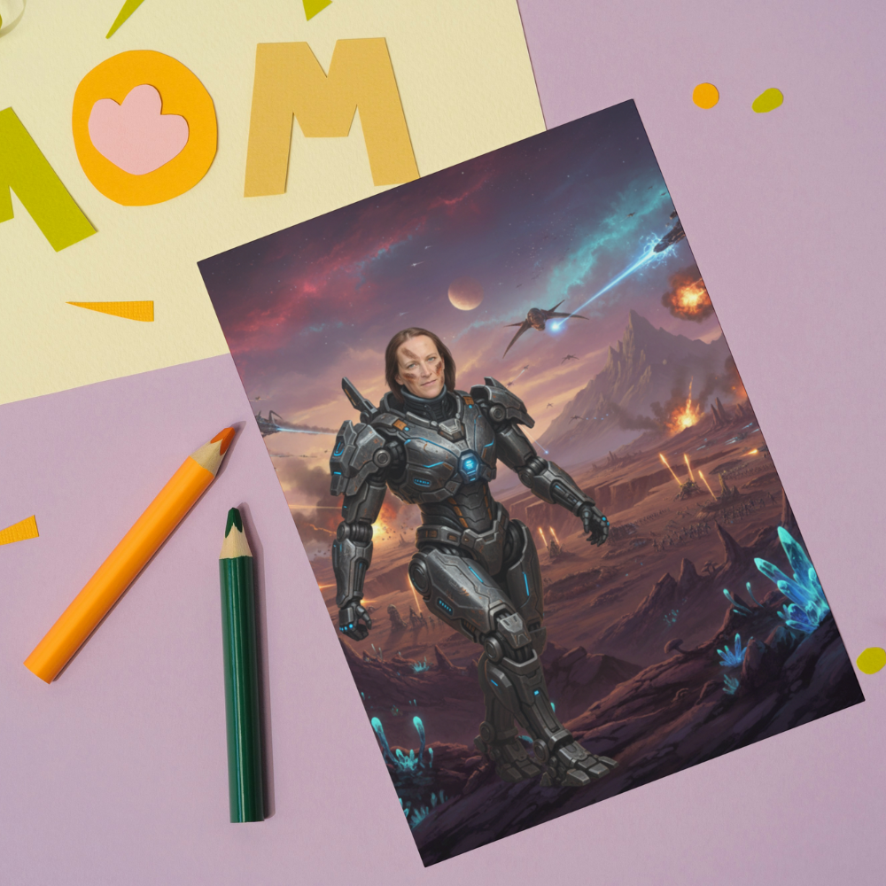 Robot Boy (or girl or grandad)! Greetings card perfect for any occasion. 5 x 7 inch