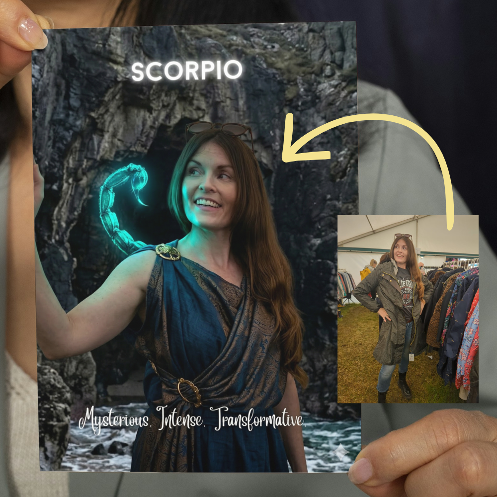 Scorpio horoscope personalised birthday card | Upload a photo and watch the magical transformation happen