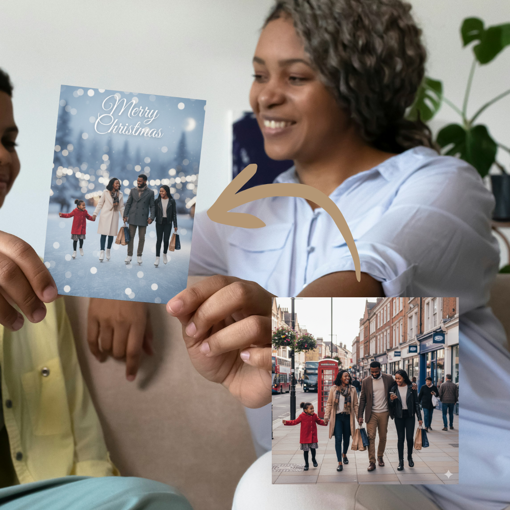 You on ice skates | Personalised Christmas card 5x7 inches