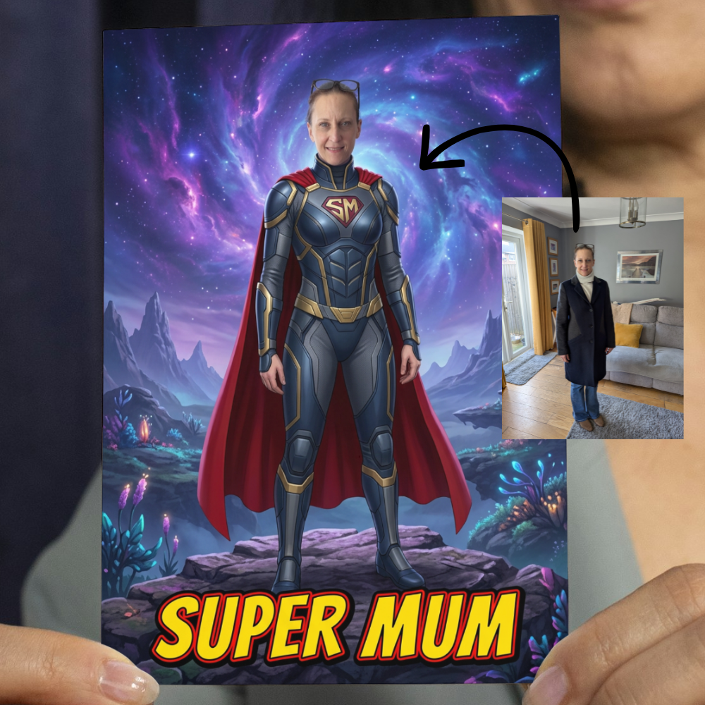 Mother's day card | Turn your mum into a superhero - 5 x 7" card